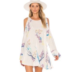 Free People Clear Skies Cold Shoulder Printed Tunic Dress
